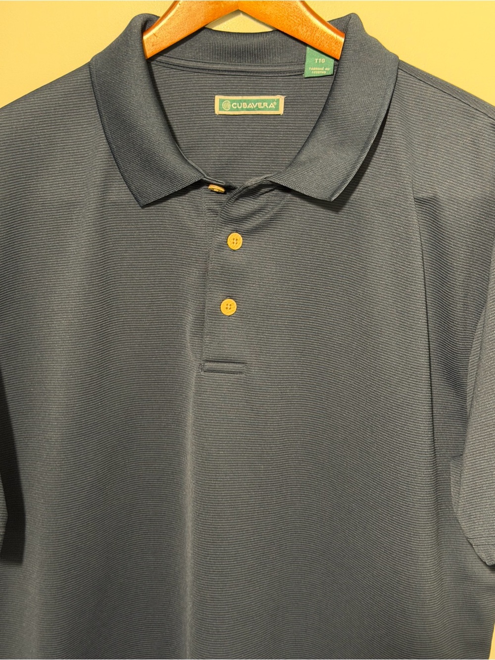 Cubavera Men's Dark Gray/Blue Polo Shirt